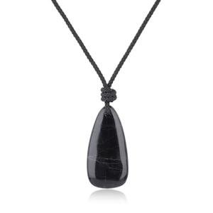 Black Tourmaline Teardrop Pendant Necklace for Everyone