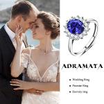 Sterling Silver Sapphire and Emerald Adjustable Rings