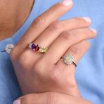 Opal Halo Engagement Ring in Sterling Silver