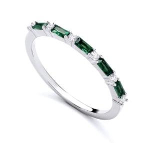 Emerald Baguette Cut Eternity Band Ring
