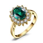 Emerald Halo Engagement Ring in Rose Gold
