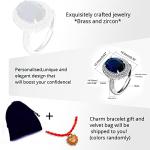 Uloveido Blue Sapphire Cubic Zirconia Wedding Ring