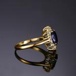 Blue Sapphire Halo Engagement Ring for Women