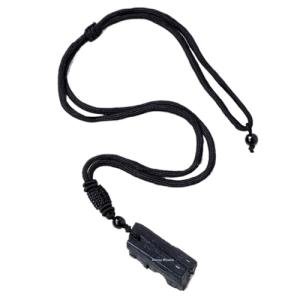 Black Tourmaline Raw Stone Adjustable Necklace