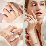 Sterling Silver Sapphire and Emerald Adjustable Rings