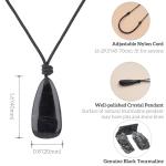 Black Tourmaline Teardrop Pendant Necklace for Everyone
