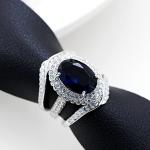 Uloveido Blue Sapphire Cubic Zirconia Wedding Ring