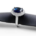 Uloveido Blue Sapphire Cubic Zirconia Wedding Ring