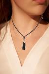 Black Tourmaline Raw Stone Adjustable Necklace