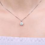 Moissanite Solitaire Pendant Necklace in Silver