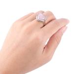 Adjustable Rose Quartz Heart Ring for Women