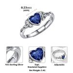 Celtic Heart Birthstone Adjustable Silver Ring