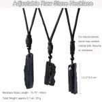 Black Tourmaline Raw Stone Adjustable Necklace