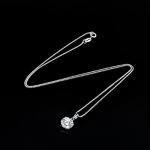 Moissanite Solitaire Pendant Necklace in Silver