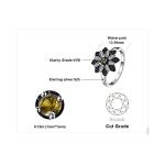 Daisy Sunflower Smoky Quartz Black Spinel Ring