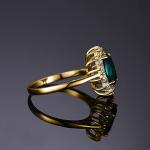 Emerald Halo Engagement Ring in Rose Gold