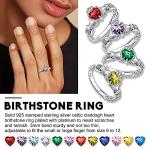 Sterling Silver Claddagh Heart Ring with Emerald