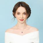 Sterling Silver Infinity Necklace with Created Ruby