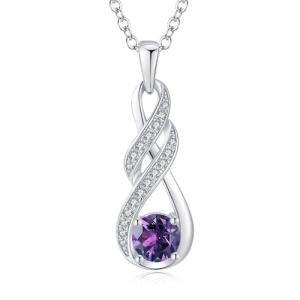 February Birthstone Amethyst Infinity Necklace for Women