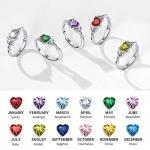 Celtic Heart Birthstone Adjustable Silver Ring