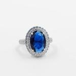 Uloveido Blue Sapphire Cubic Zirconia Wedding Ring