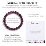 Garnet Bead Stretch Bracelet for Anxiety Relief