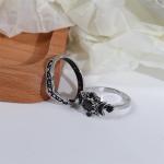 Triple Moon Goddess Ring Set with Crystals