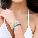 Citrine Crystal Beaded Stretch Bracelet for Women