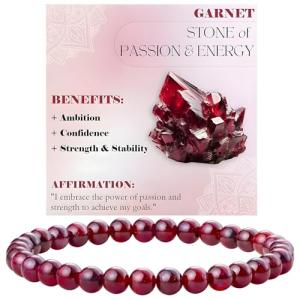 Garnet Beaded Bracelet for Luck and Relief