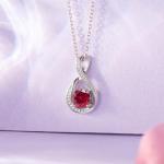 Sterling Silver Infinity Necklace with Created Ruby