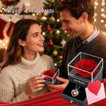 Real Rose Crystal Necklace with Ruby Pendant