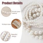 Floral Pearl Stretch Bracelet Set - 6 Pieces