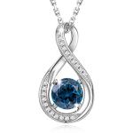 Sterling Silver Infinity Necklace with London Blue Topaz