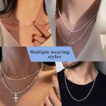 Dainty 2mm Silver Diamond Chain Necklace for Women