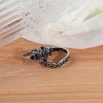 Triple Moon Goddess Ring Set with Crystals