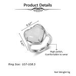 Adjustable Rose Quartz Heart Ring for Women