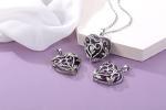 Amethyst Heart Pendant Necklace for Women