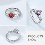 Sterling Silver Claddagh Heart Ring with Emerald