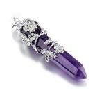Amethyst Crystal Point Pendant Necklace for Women