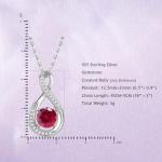 Sterling Silver Infinity Necklace with Created Ruby