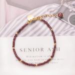 Red Garnet Gold Bracelet for Women - Vintage Style