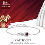 January Birthstone Red Garnet Bracelet for Women