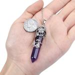 Amethyst Crystal Point Pendant Necklace for Women