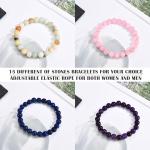 Garnet Bead Stretch Bracelet for Anxiety Relief