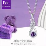 February Birthstone Amethyst Infinity Necklace for Women