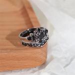 Triple Moon Goddess Ring Set with Crystals