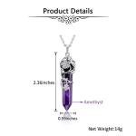 Amethyst Crystal Point Pendant Necklace for Women