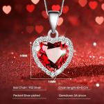 Real Rose Crystal Necklace with Ruby Pendant