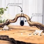 Black Tourmaline Drop Pendant Necklace with Cord