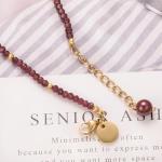 Red Garnet Gold Bracelet for Women - Vintage Style